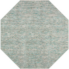 12' Octagon Green Octagon Wool Hand Loomed Handmade Area Rug