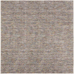 10' Grey Blue And Yellow Square Wool Hand Loomed Handmade Area Rug