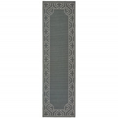 2' X 8' Grey Stain Resistant Indoor Outdoor Area Rug