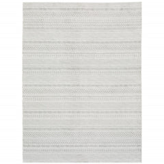 10' X 13' White And Grey Geometric Power Loom Stain Resistant Area Rug
