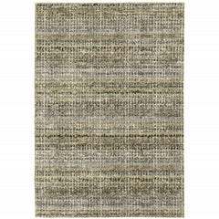 10' X 13' Green Green Grey And Purple Abstract Power Loom Stain Resistant Area Rug