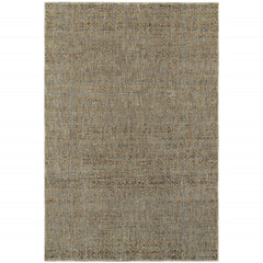 10' X 13' Silver Gold Rust And Blue Green Geometric Power Loom Stain Resistant Area Rug