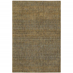 10' X 13' Brown Gold Rust Blue And Green Geometric Power Loom Stain Resistant Area Rug