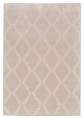 10' X 13' Ivory And Tan Geometric Stain Resistant Area Rug