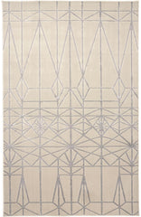 10' X 13' White Silver And Gray Geometric Stain Resistant Area Rug
