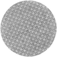 10' Gray And Silver Round Wool Abstract Tufted Handmade Area Rug