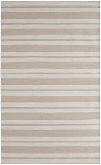 10' X 14' Black And White Striped Dhurrie Hand Woven Stain Resistant Area Rug