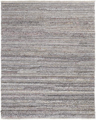 10' X 14' Taupe Ivory And Red Striped Hand Woven Stain Resistant Area Rug