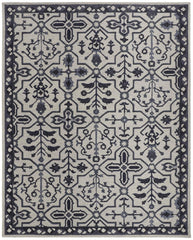 10' X 14' Taupe And Gray Wool Floral Tufted Handmade Stain Resistant Area Rug