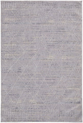 12' X 15' Gray Striped Power Loom Distressed Stain Resistant Area Rug