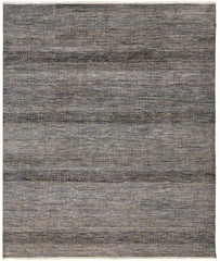 12' X 15' Gray Wool Striped Hand Knotted Area Rug