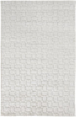 12' X 15' White And Silver Striped Hand Woven Area Rug
