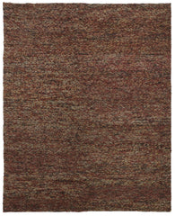 10' X 13' Brown Orange And Red Wool Hand Woven Distressed Stain Resistant Area Rug