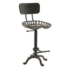 47" Industrial Backless Adjustable Height Bar Chair With Footrest