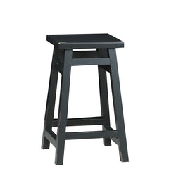 24" Black Backless Counter Height Bar Chair With Footrest