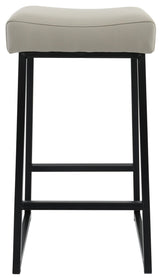 27" Gray And Black Backless Bar Height Chair With Footrest