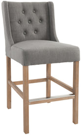 38" Solid Wood Counter Height Bar Chair With Footrest