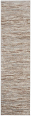 12' Brown Abstract Power Loom Runner Rug