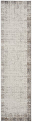 12' Gray Abstract Power Loom Runner Rug
