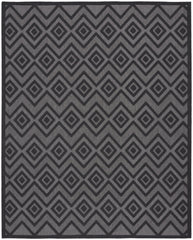 8' X 10' Black Geometric Flatweave Area Rug