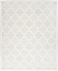 7' X 10' Cream Geometric Flatweave Area Rug
