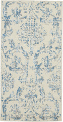 2' X 4' Cream Damask Power Loom Area Rug
