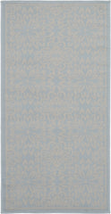 2' X 4' Light Blue Floral Power Loom Area Rug