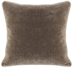 18" X 18" Brown 100% Cotton Zippered Pillow