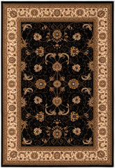 10' X 13' Black Oriental Washable Non Skid Area Rug
