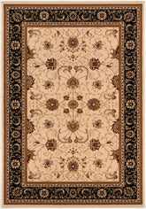 10' X 13' Black And Tan Oriental Washable Non Skid Area Rug