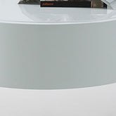 16" White Lacquer Stainless Steel Nightstand
