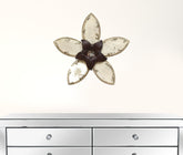 Antiqued Look Ivory And Espresso Metal Flower Wall Decor