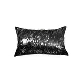 12" X 20" X 5" Modern Silver And Black Torino Kobe Cowhide Pillow