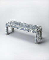 Blue And Ivory Bone Inlay Bench