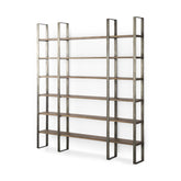 Silver Iron Framed Wooden Shelving Unit