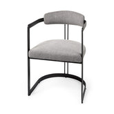 Curvy Black and Gray Upholstered Dining Armchair