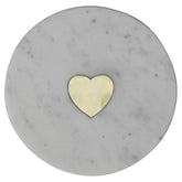 Heart Inlay Marble Serving Tray