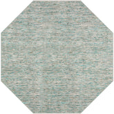 12' Octagon Green Octagon Wool Hand Loomed Handmade Area Rug