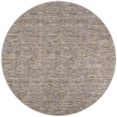 10' Grey Blue And Yellow Round Wool Hand Loomed Handmade Area Rug