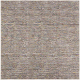 12' Square Grey Blue And Yellow Square Wool Hand Loomed Handmade Area Rug