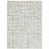 10' X 13' White And Grey Abstract Power Loom Stain Resistant Area Rug