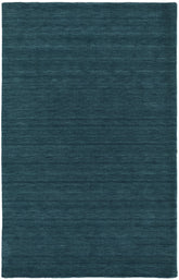 10' X 13' Blue And Green Wool Hand Woven Stain Resistant Area Rug