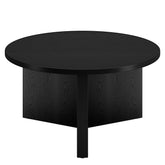 32" Black Grain Round Coffee Table