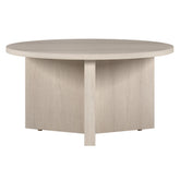 32" White Grain Round Coffee Table