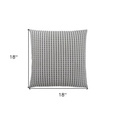 Set Of Two 18" X 18" Black Gray and White Polyester Striped Zippered Pillow