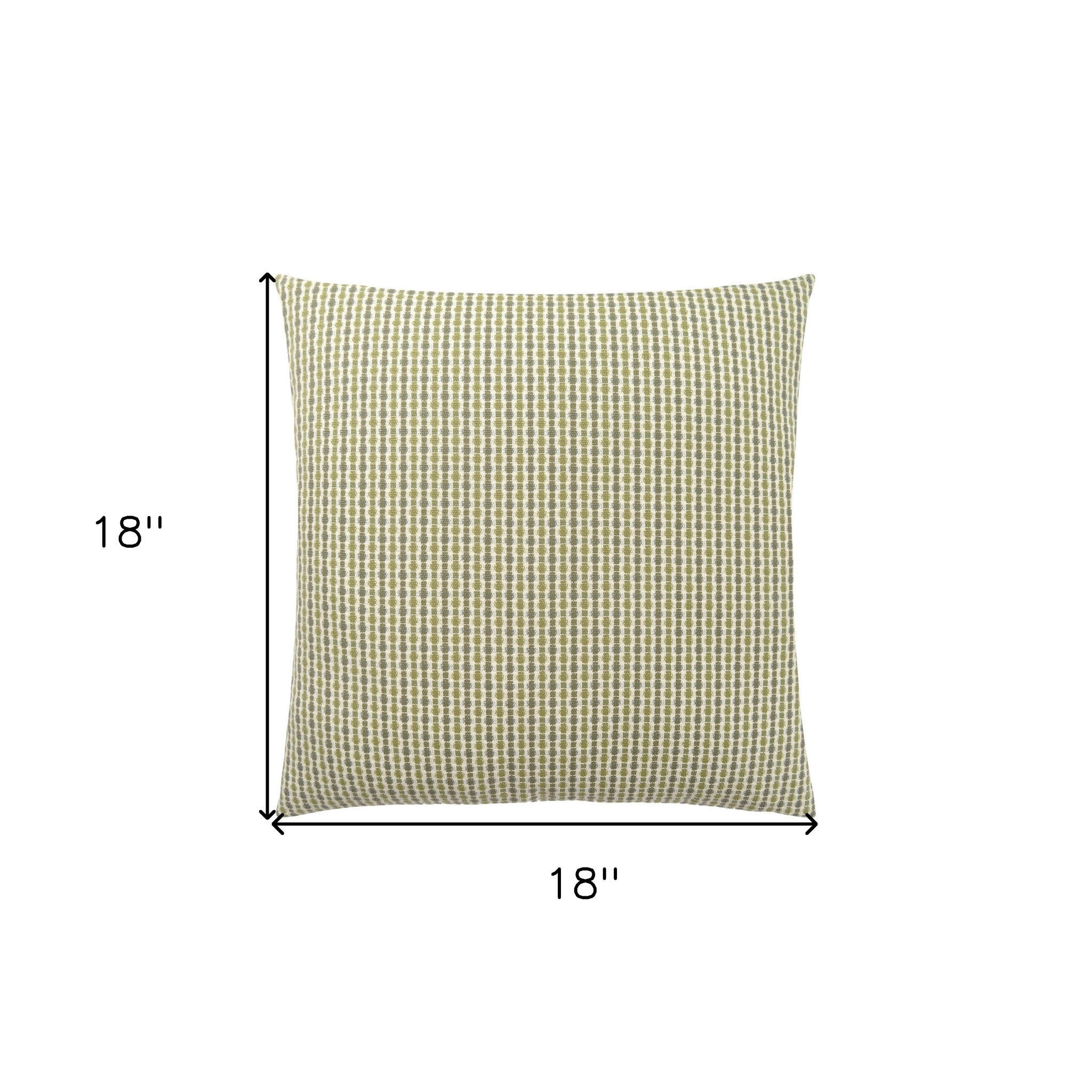 Set Of Two 18" X 18" Green and White Polyester Striped Zippered Pillow