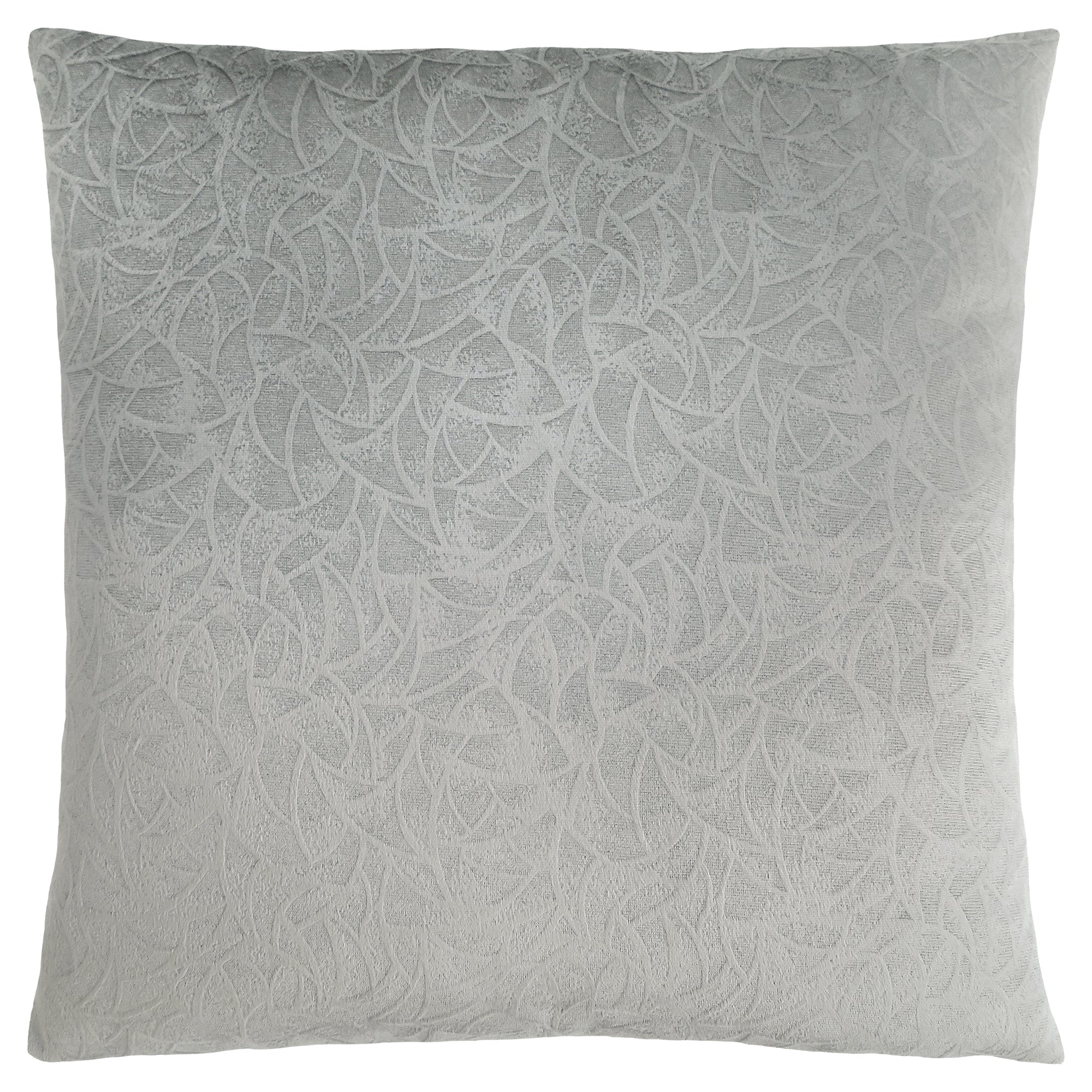 Set Of Two 18" X 18" Light Gray Velvet Polyester Floral Zippered Pillow