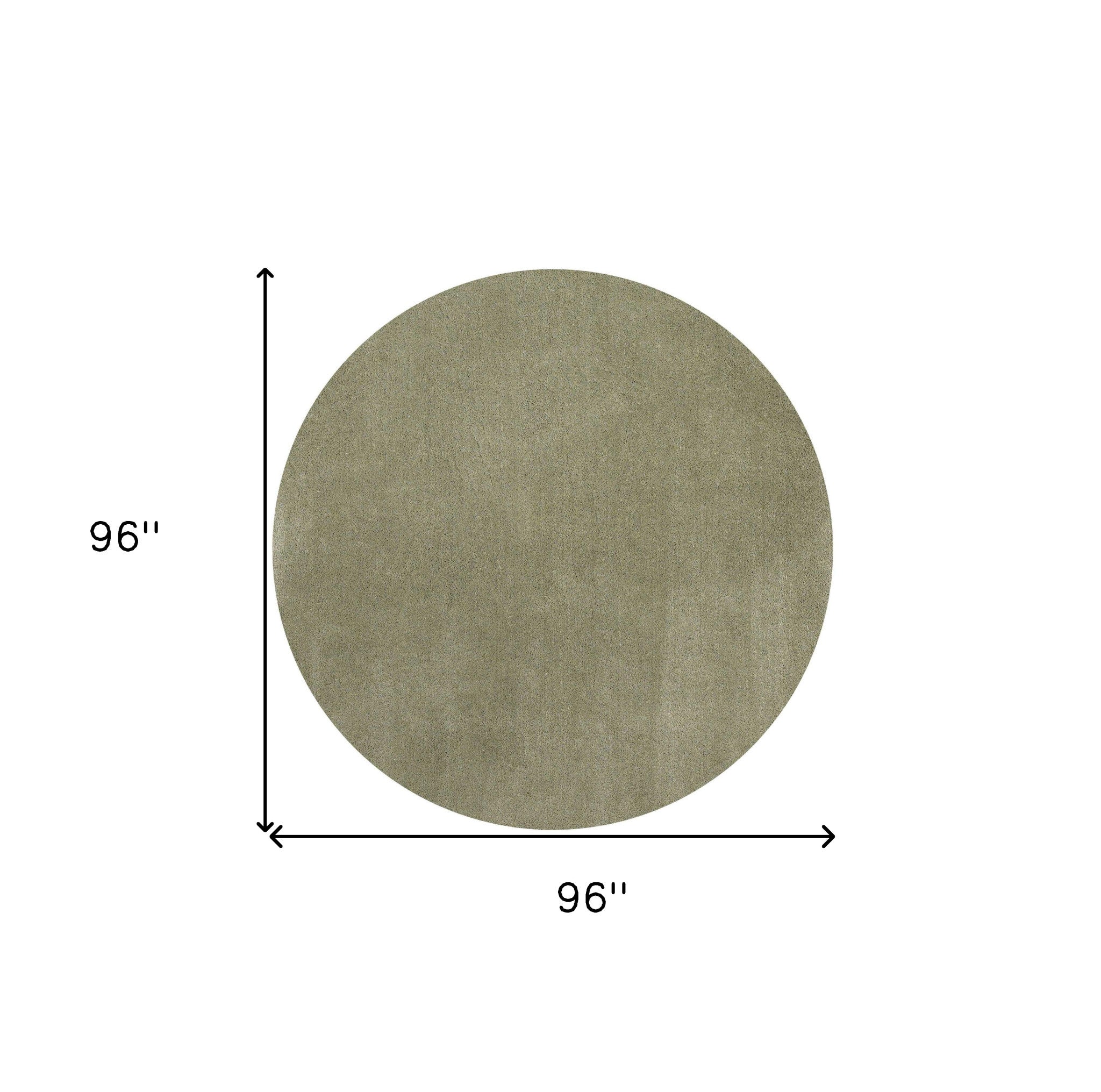 8' Sage Green Round Indoor Shag Rug