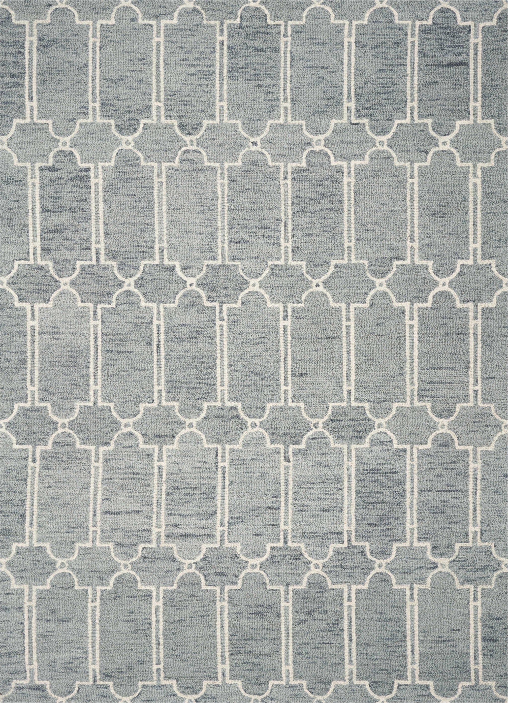 9' X 12'  Wool Blue Area Rug
