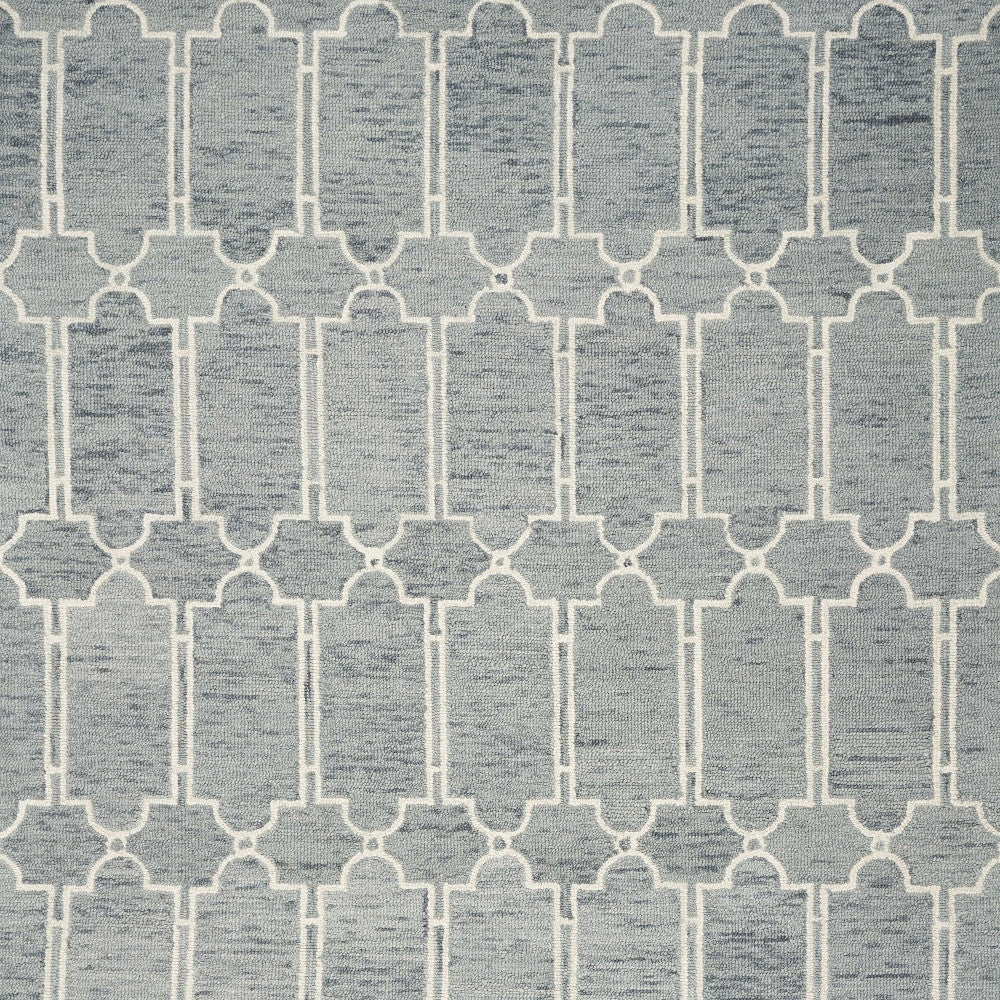 9' X 12'  Wool Blue Area Rug